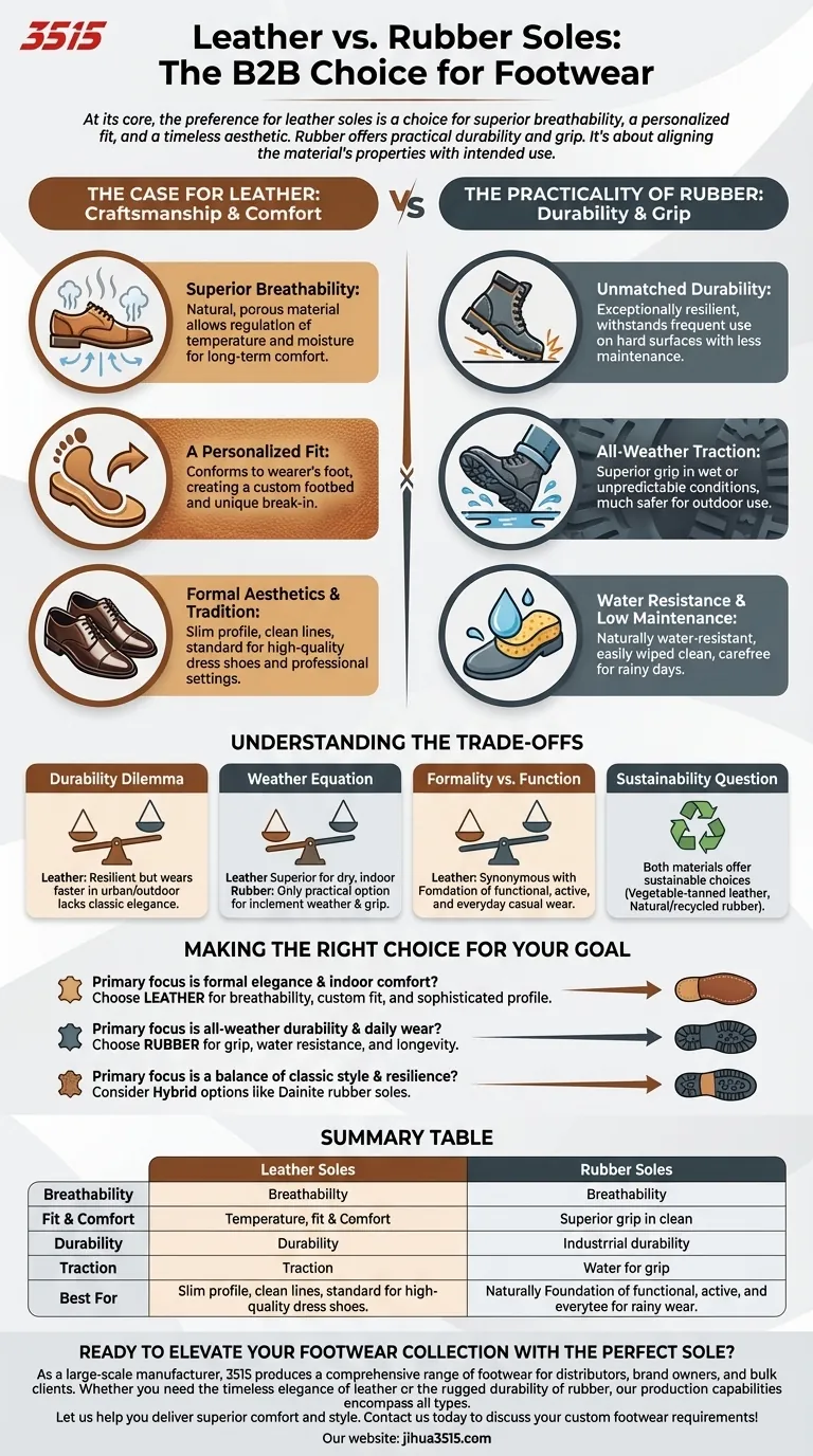 Почему кто-то может предпочесть кожаную подошву резиновой? Откройте для себя элегантность и комфорт Визуальное руководство