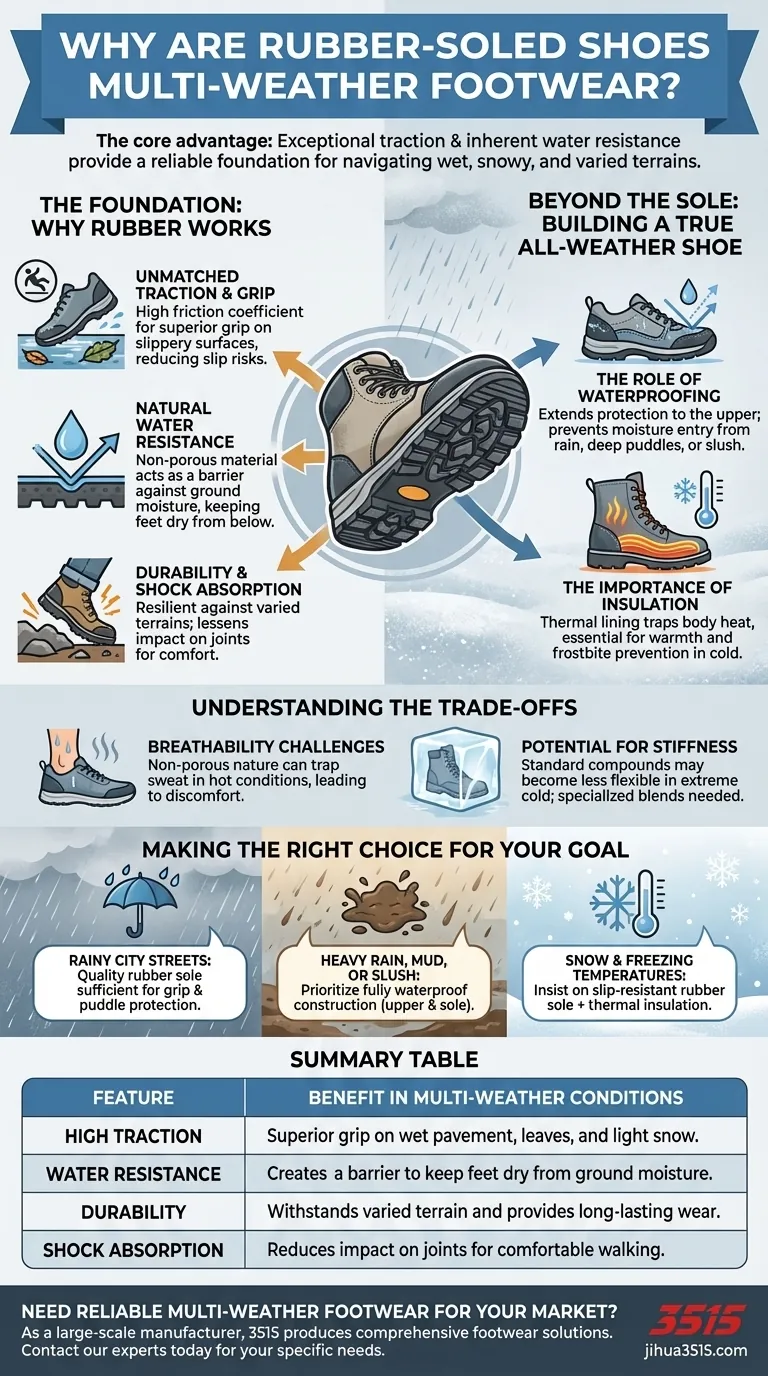 Почему обувь на резиновой подошве считается всесезонной обувью? Обеспечьте сцепление и защиту в любую погоду Визуальное руководство