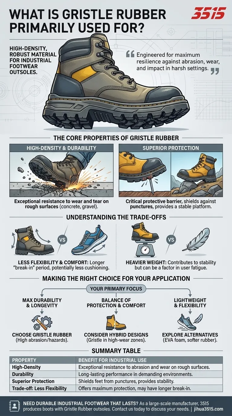 À quoi sert principalement le caoutchouc Gristle ? Durabilité imbattable pour les chaussures industrielles Guide Visuel
