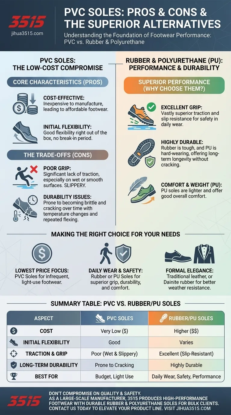 Quali sono i pro e i contro delle suole in PVC? Scopri la verità sulle prestazioni delle calzature Guida Visiva