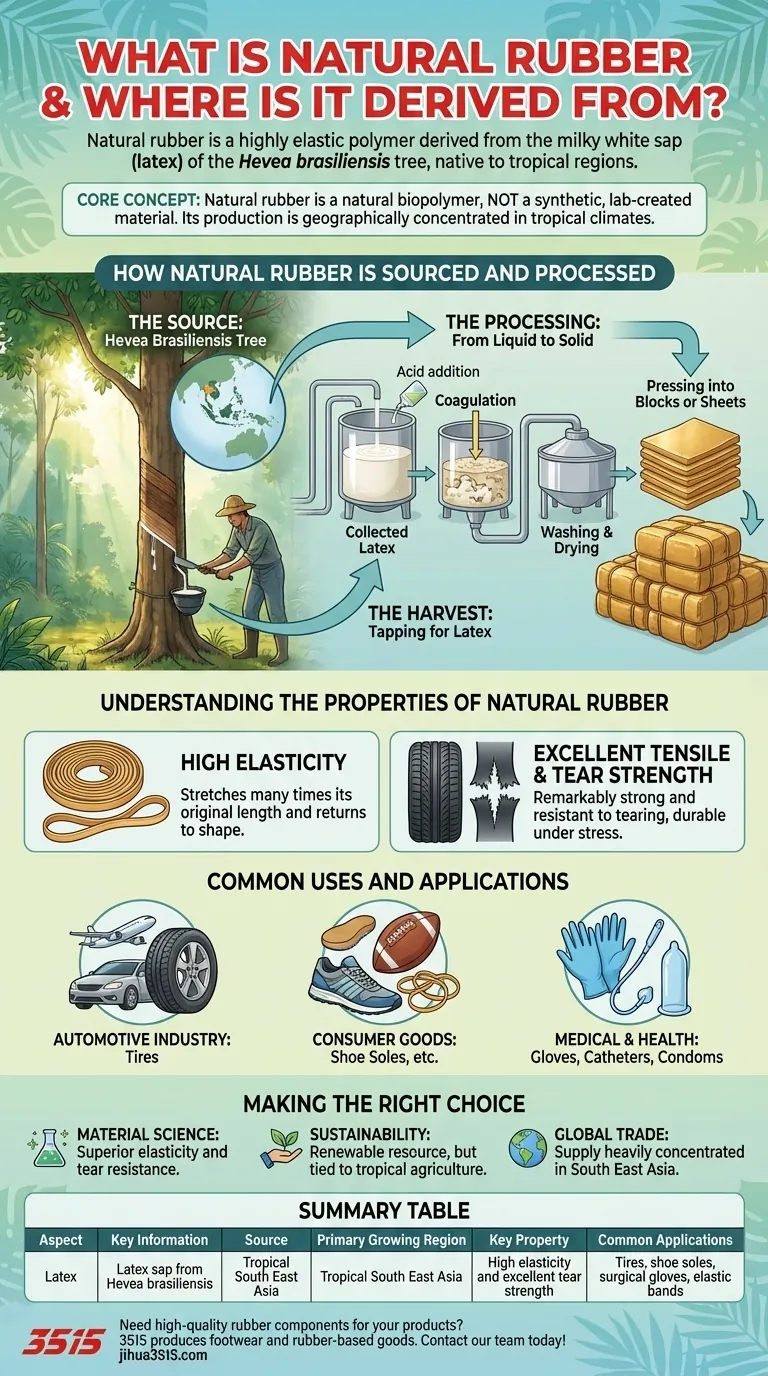 Qu'est-ce que le caoutchouc naturel et d'où provient-il ? L'approvisionnement d'un matériau industriel clé Guide Visuel