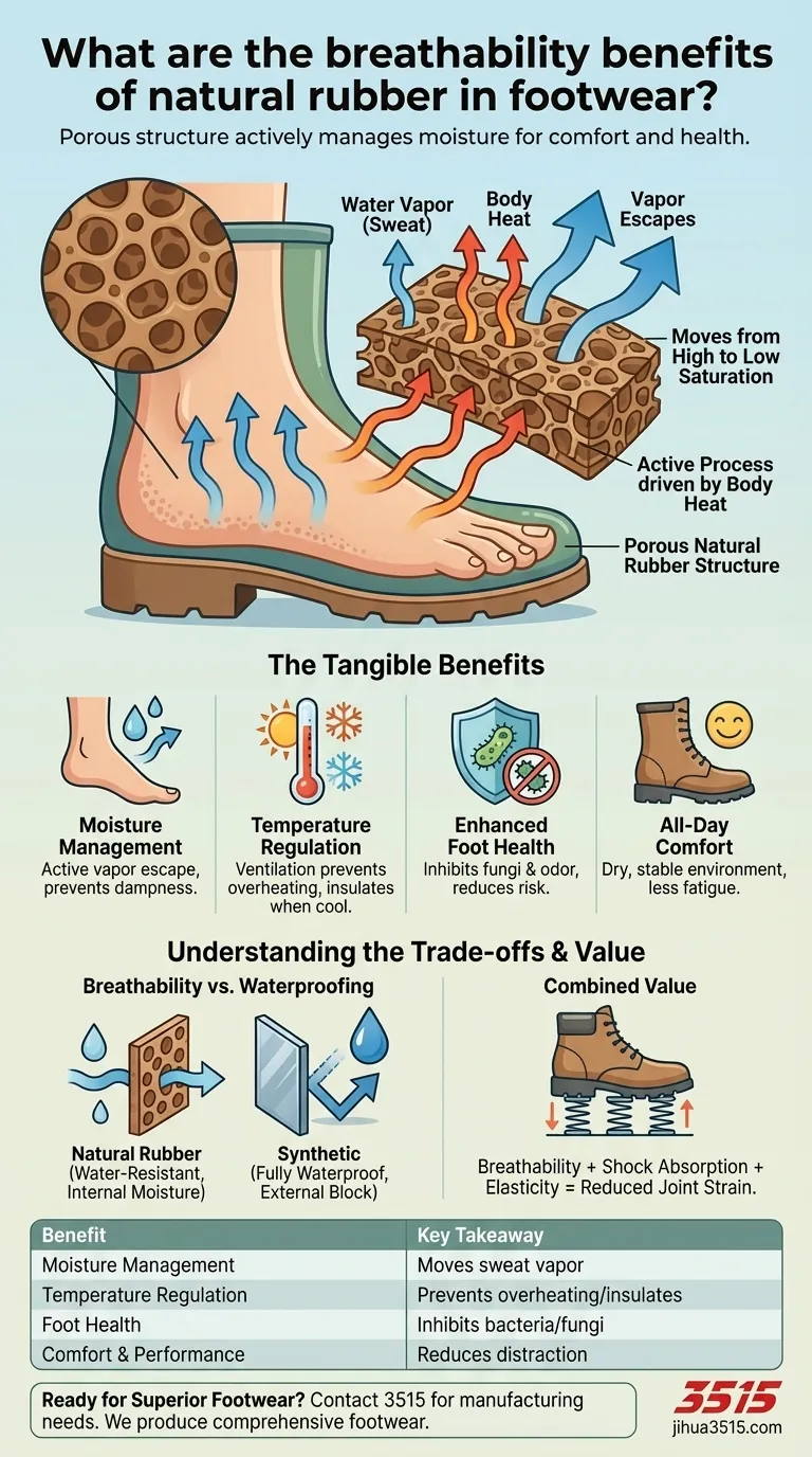 Quels sont les avantages de la respirabilité du caoutchouc naturel dans les chaussures ? Obtenez un confort de pied toute la journée Guide Visuel