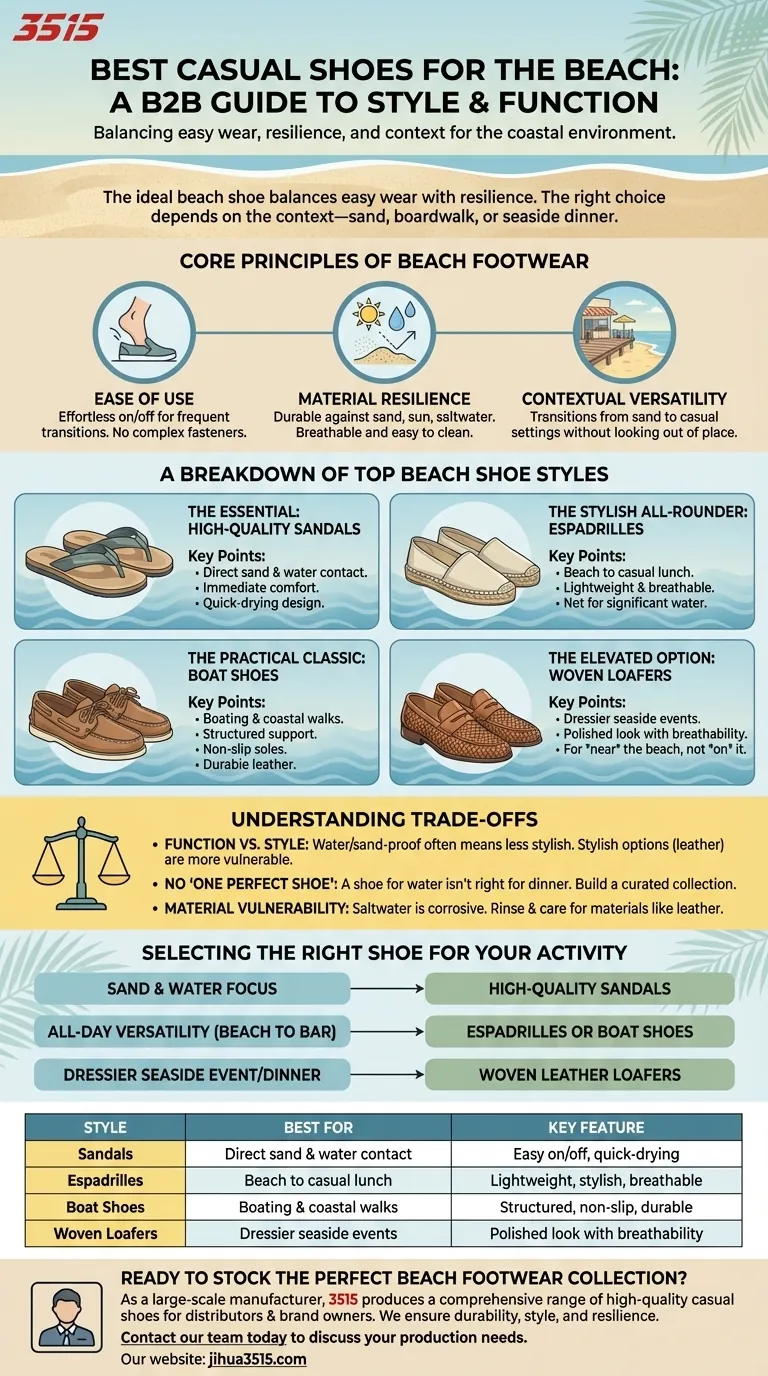 Quais são os melhores sapatos casuais para a praia? Escolha o estilo perfeito para areia, água e estilo Guia Visual