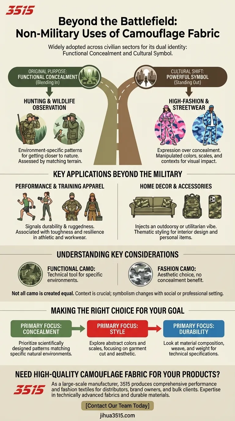 Quels sont les usages non militaires du tissu camouflage ? De l'équipement de chasse à la haute couture Guide Visuel