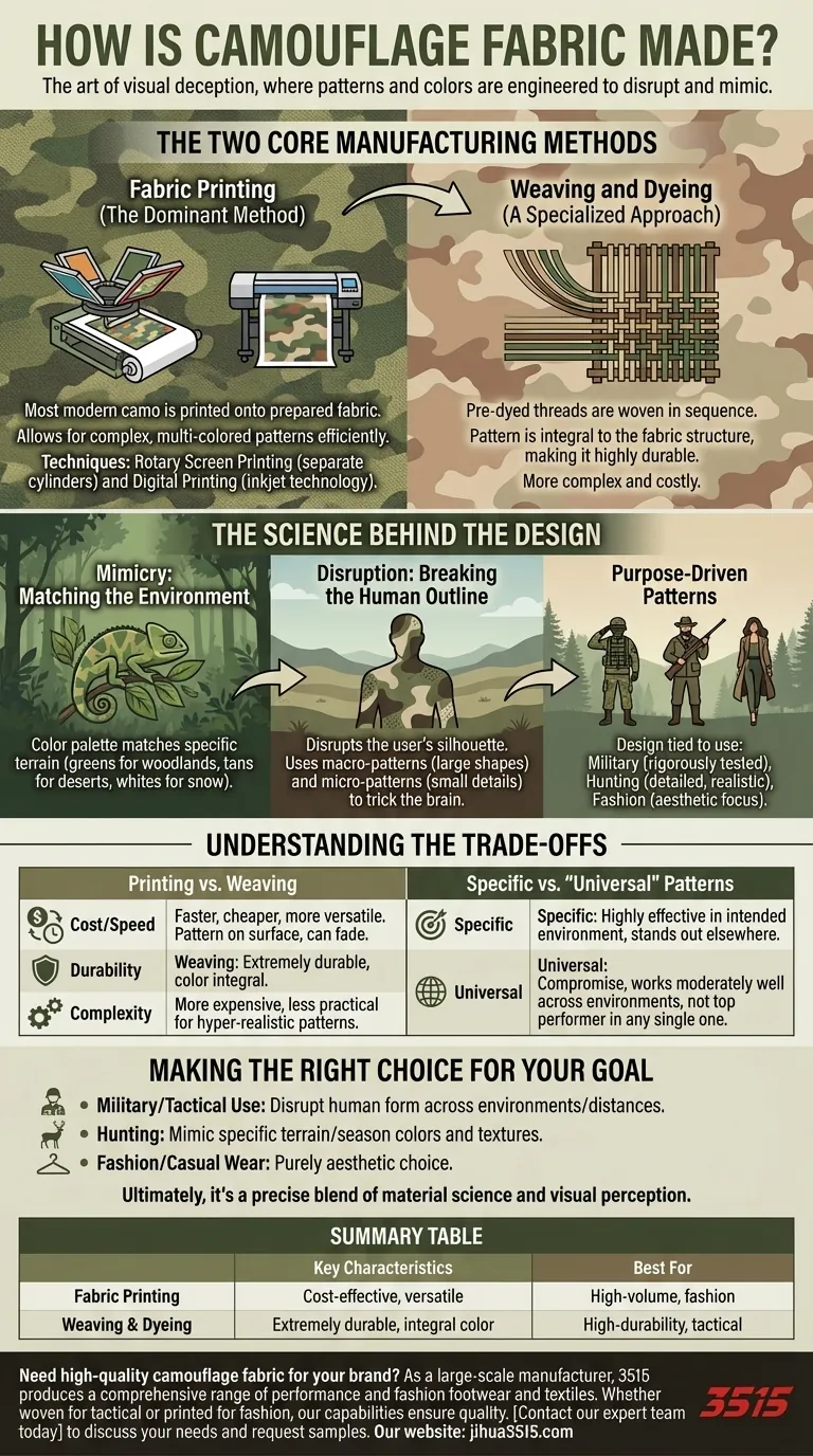 Comment fabrique-t-on le tissu de camouflage ? Un guide sur la science de l'impression, du tissage et de la conception. Guide Visuel