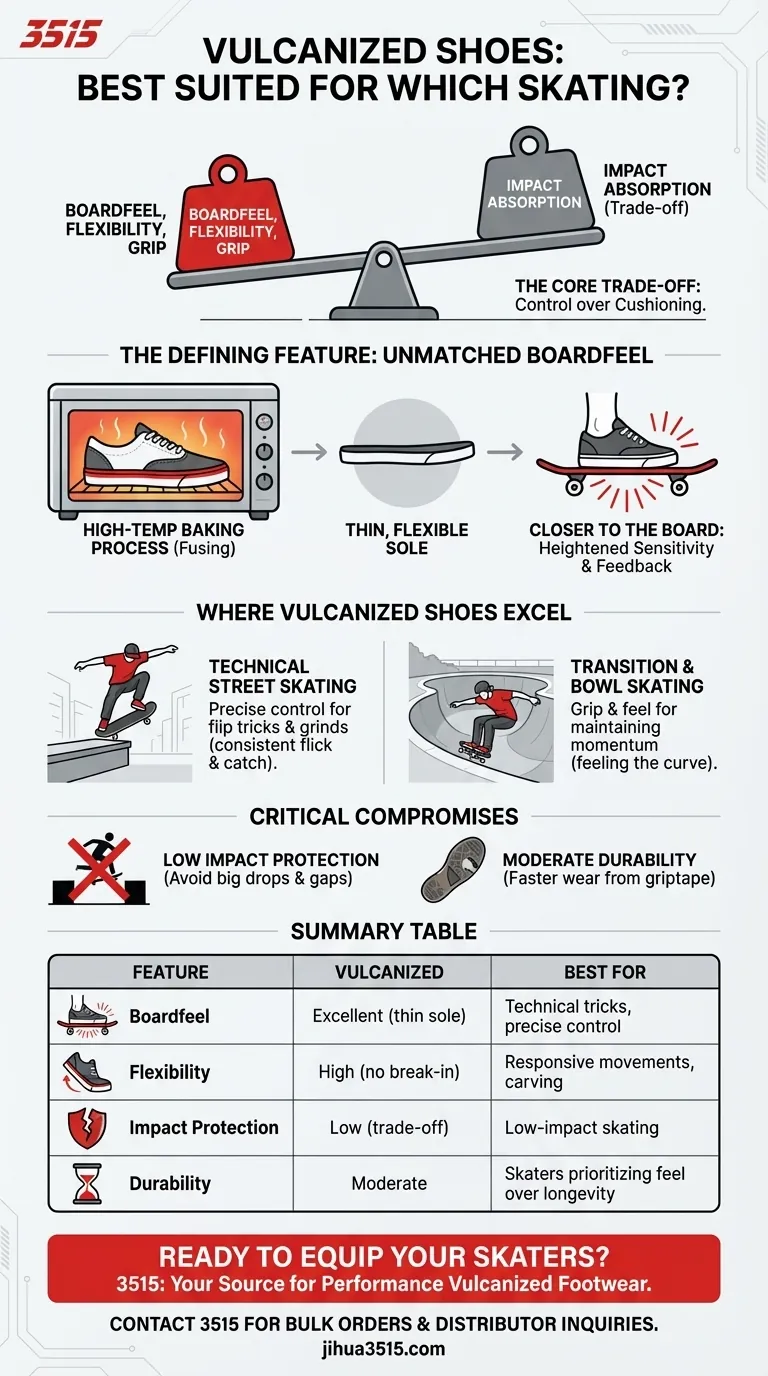 À quels types de patinage les chaussures vulcanisées conviennent-elles le mieux ? Libérez une sensation de planche et un contrôle supérieurs Guide Visuel