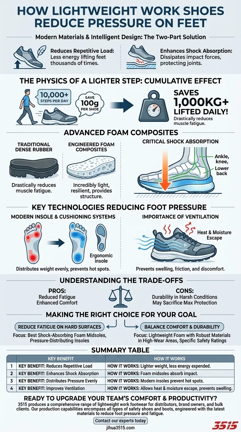 Wie reduzieren leichte Arbeitsschuhe den Druck auf die Füße? Entdecken Sie die Wissenschaft hinter dem ganztägigen Komfort Visuelle Anleitung