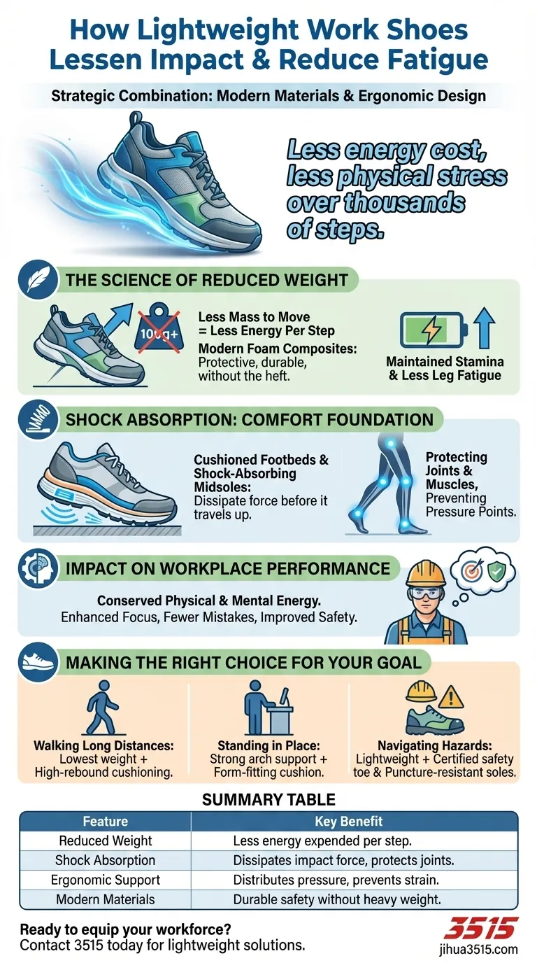 Comment les chaussures de travail légères réduisent-elles les chocs et la fatigue ? Améliorez les performances et le confort Guide Visuel