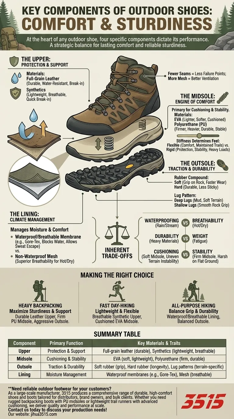 Quels sont les éléments clés des chaussures d'extérieur qui affectent le confort et la robustesse ? Un guide des chaussures durables et performantes Guide Visuel
