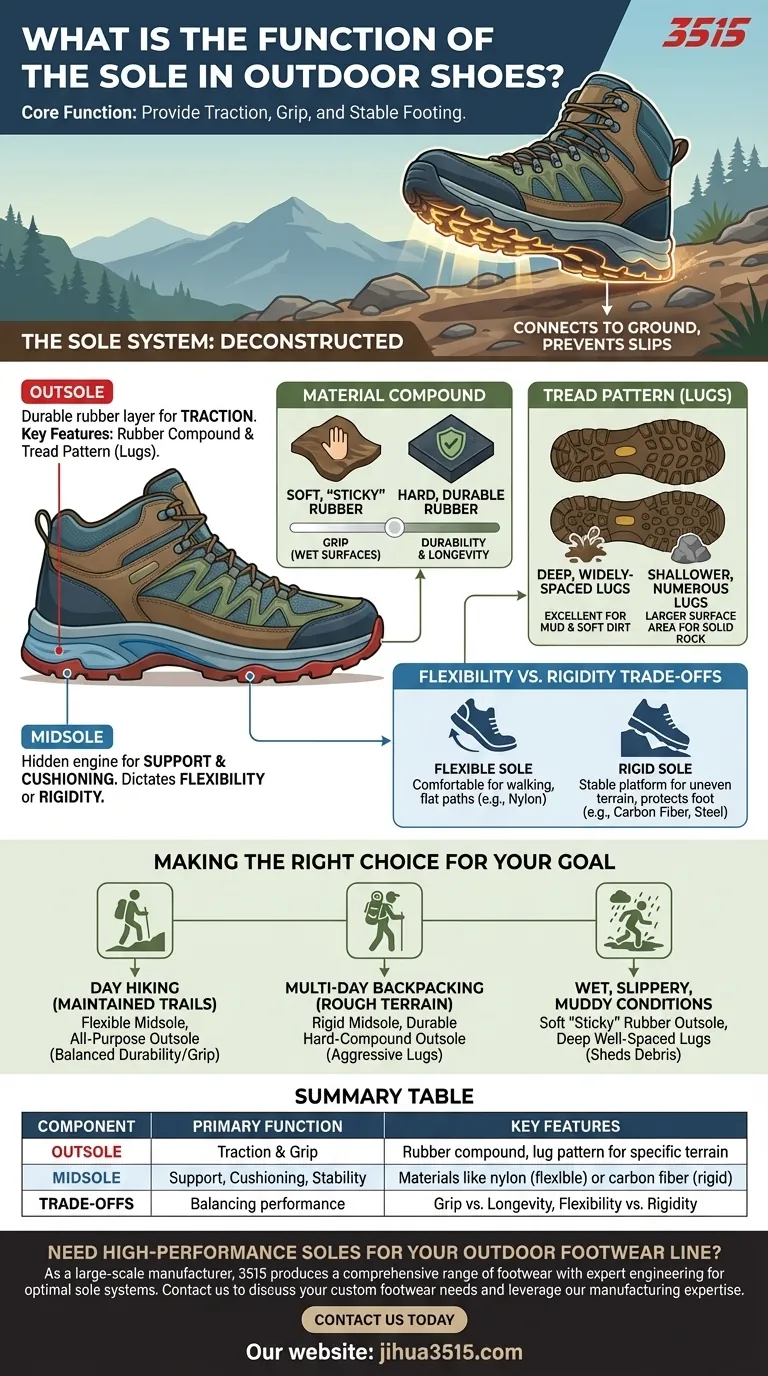 Quelle est la fonction de la semelle dans les chaussures d'extérieur ? Trouvez la parfaite adhérence et le parfait maintien Guide Visuel