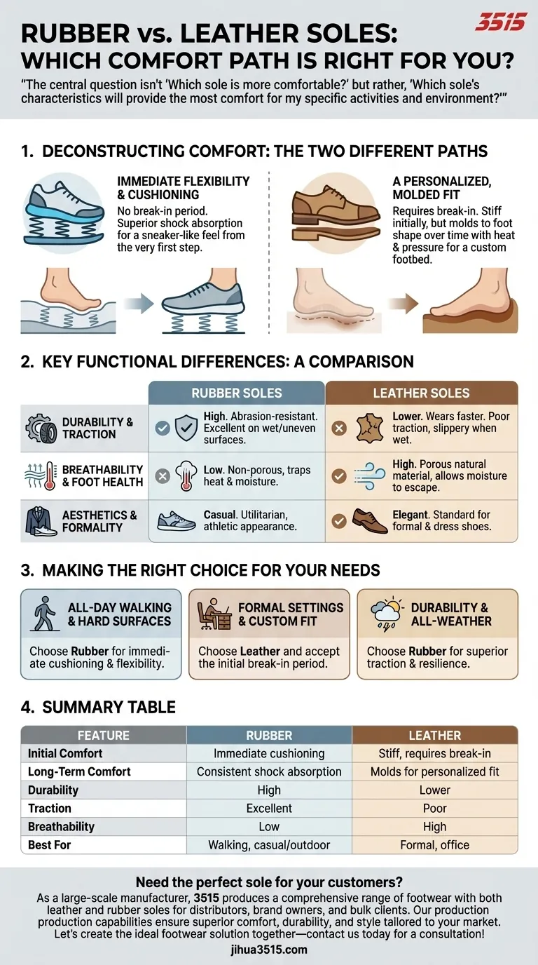 ¿Qué tipo de suela de zapato es más cómoda, la de cuero o la de goma? Encuentra tu ajuste perfecto Guía Visual
