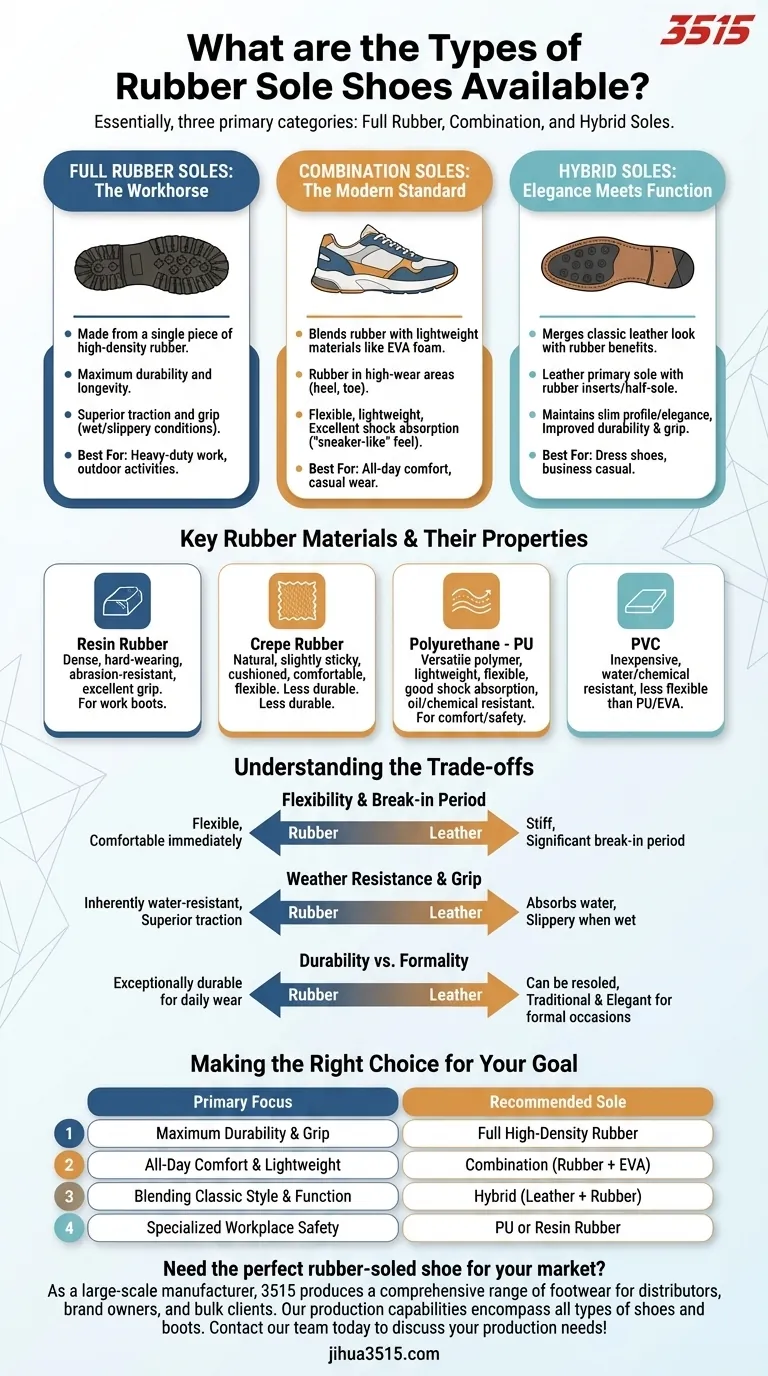 ما هي أنواع الأحذية ذات النعل المطاطي المتوفرة؟ اختر النعل المناسب للمتانة والراحة دليل مرئي
