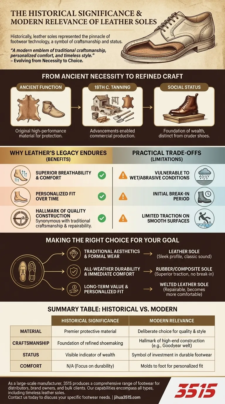 Quelle est la signification historique des semelles en cuir ? Un symbole d'artisanat et de statut Guide Visuel