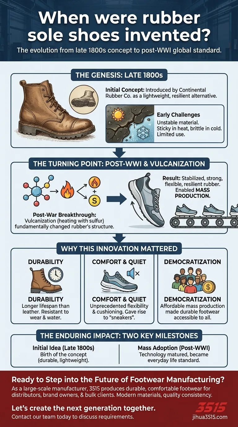 Quand les chaussures à semelles de caoutchouc ont-elles été inventées ? Du concept des années 1800 à l'incontournable moderne Guide Visuel