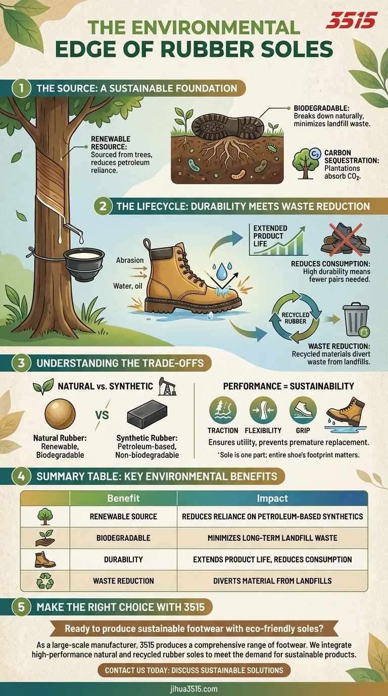 Quels sont les avantages environnementaux des semelles en caoutchouc ? Renouvelables, Durables et Écologiques Guide Visuel