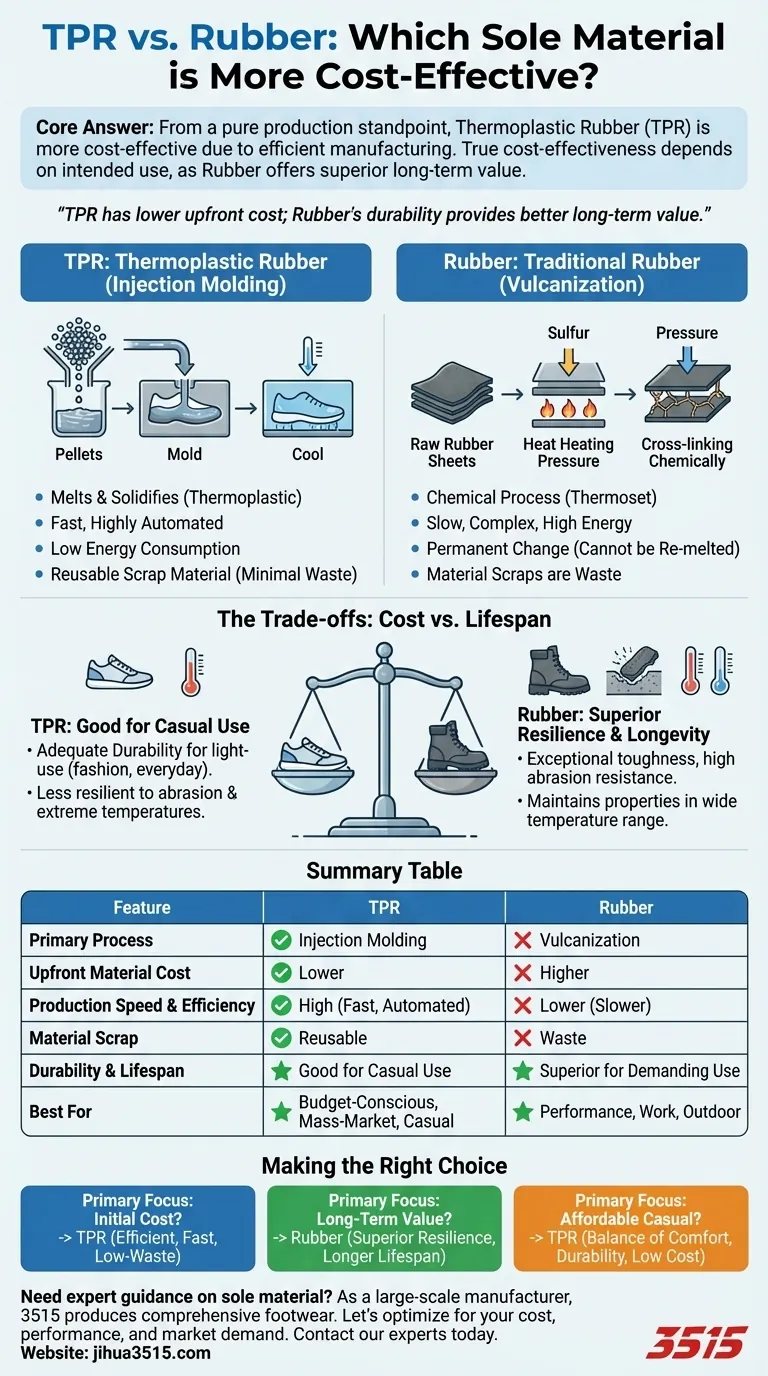 Quel matériau de semelle est le plus rentable et pourquoi ? Comparaison entre le TPR et le caoutchouc Guide Visuel