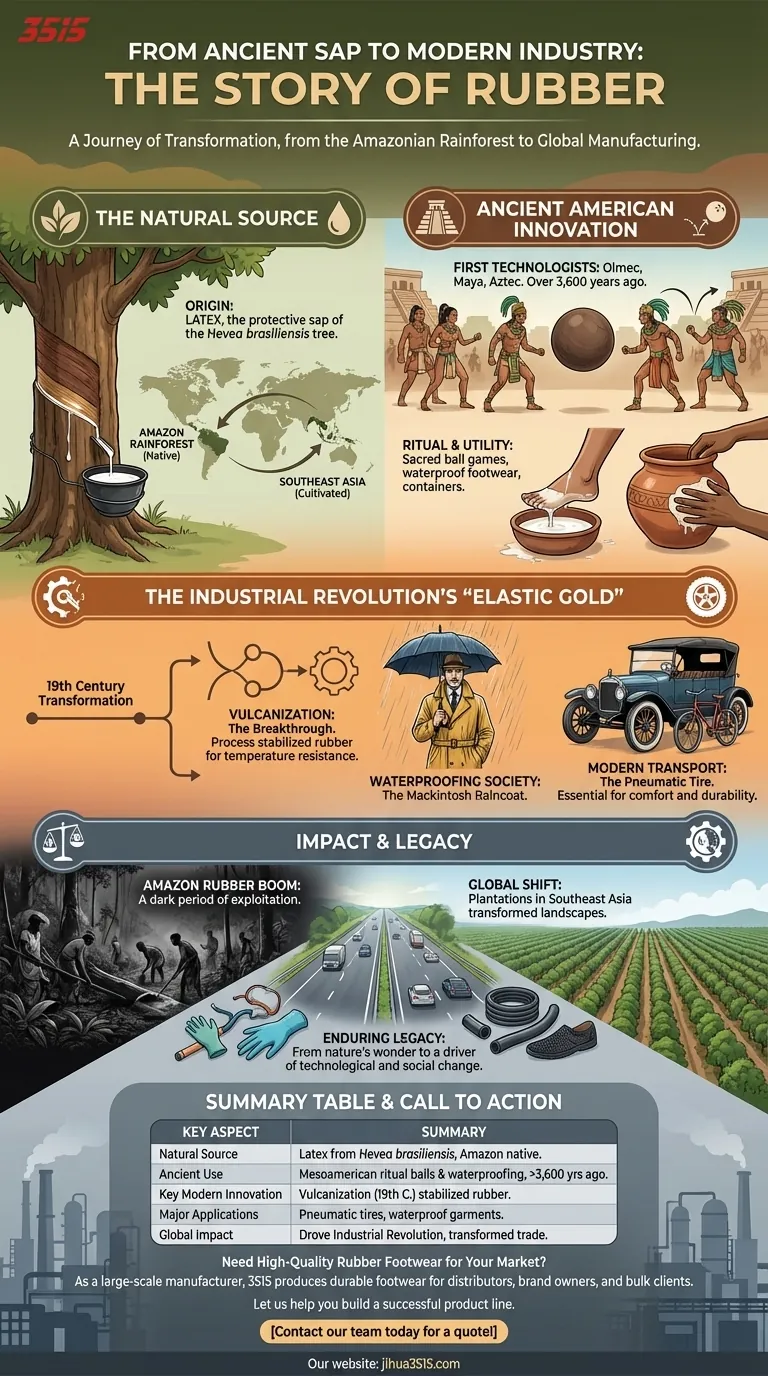 من أين يأتي المطاط وما هي أهميته التاريخية؟ من الطقوس القديمة إلى الطرق السريعة الحديثة دليل مرئي