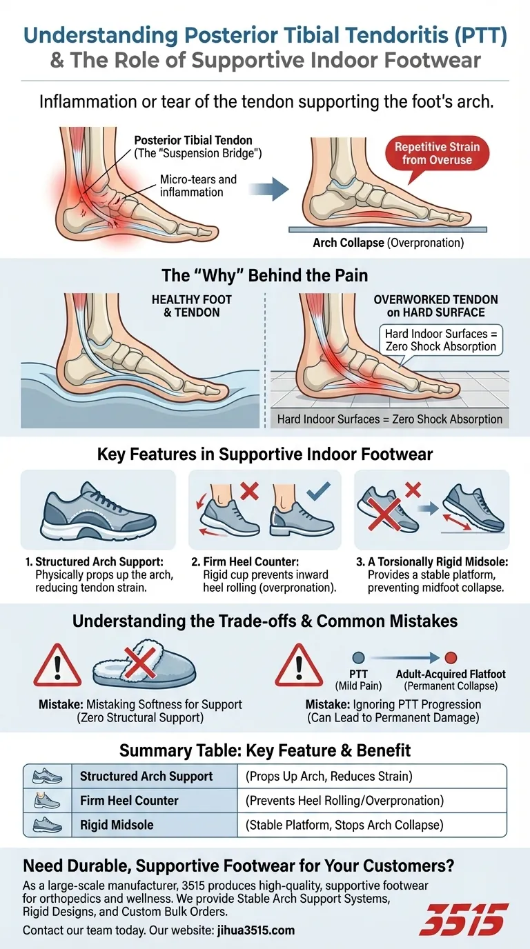 후경골건염이란 무엇이며, 실내 신발이 어떻게 도움이 될 수 있나요? 통증 완화 및 지지력 확보 시각적 가이드