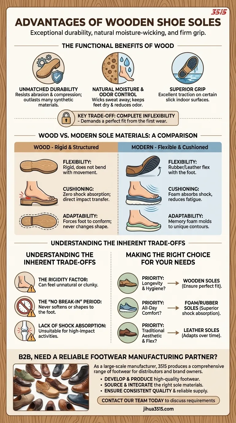 Quels sont les avantages des semelles de chaussures en bois ? Durabilité inégalée et santé naturelle du pied Guide Visuel
