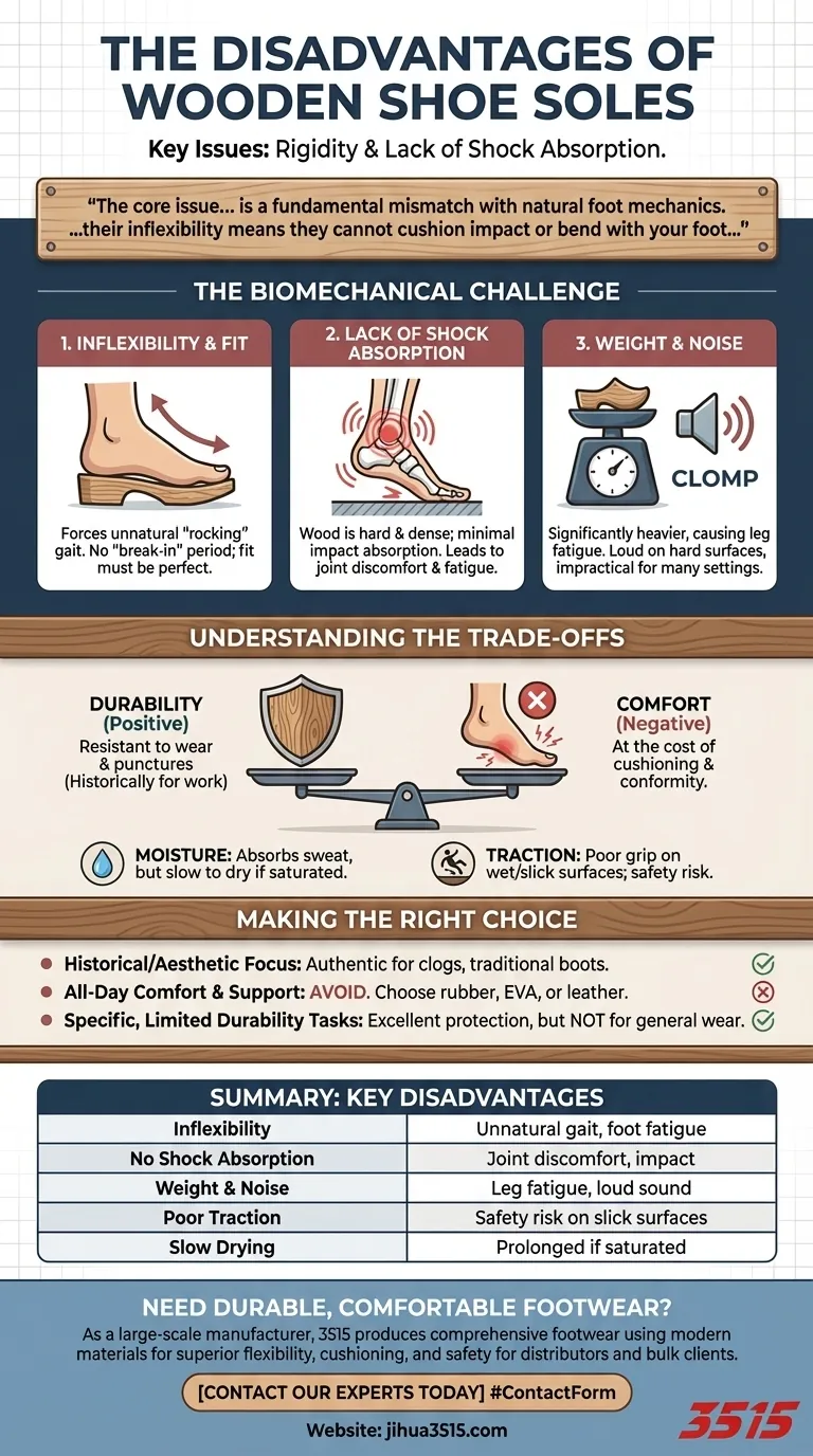 Quels sont les inconvénients des semelles de chaussures en bois ? Rigidité, inconfort et risques pour la sécurité Guide Visuel