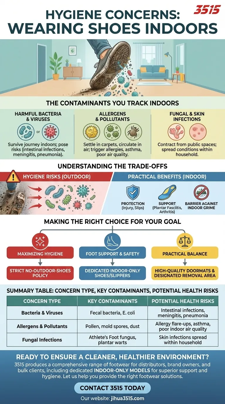 Quelles sont les préoccupations d'hygiène liées au port de chaussures à l'intérieur ? Protégez votre maison des contaminants extérieurs Guide Visuel