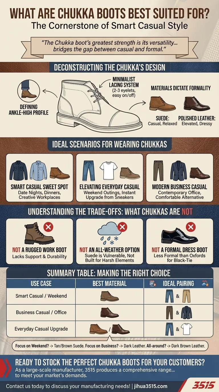 À quoi servent au mieux les bottes Chukka ? Le guide ultime des chaussures décontractées intelligentes polyvalentes Guide Visuel