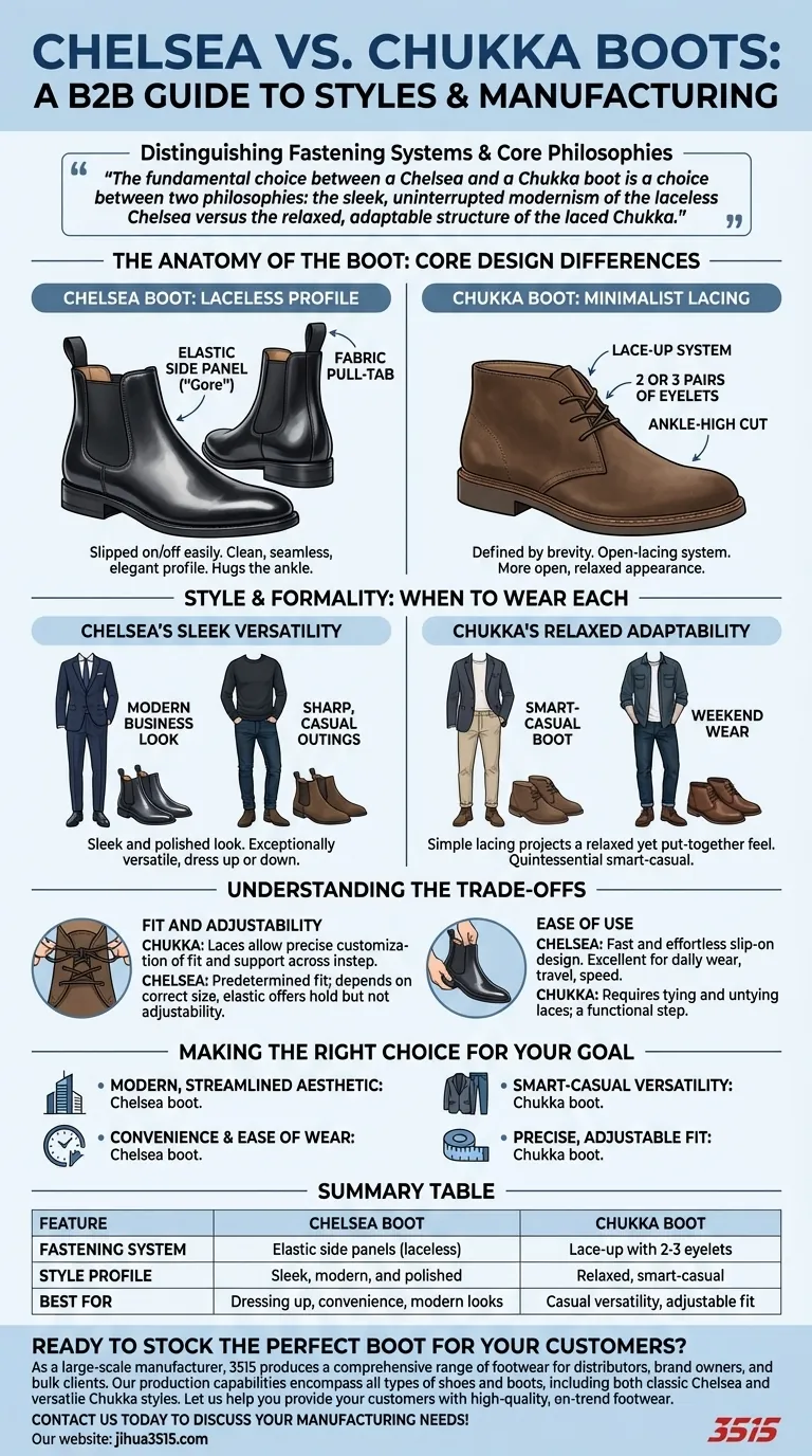 ¿En qué se diferencian las botas Chelsea de las botas Chukka? Una guía de estilo y ajuste Guía Visual