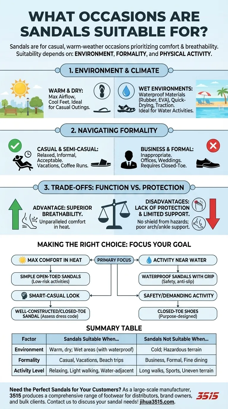 Pour quelles occasions les sandales conviennent-elles ? Un guide pour les porter correctement Guide Visuel