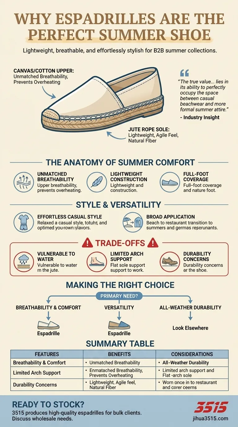 Qu'est-ce qui fait des espadrilles un bon choix pour l'été ? Découvrez le summum du style respirant et polyvalent. Guide Visuel