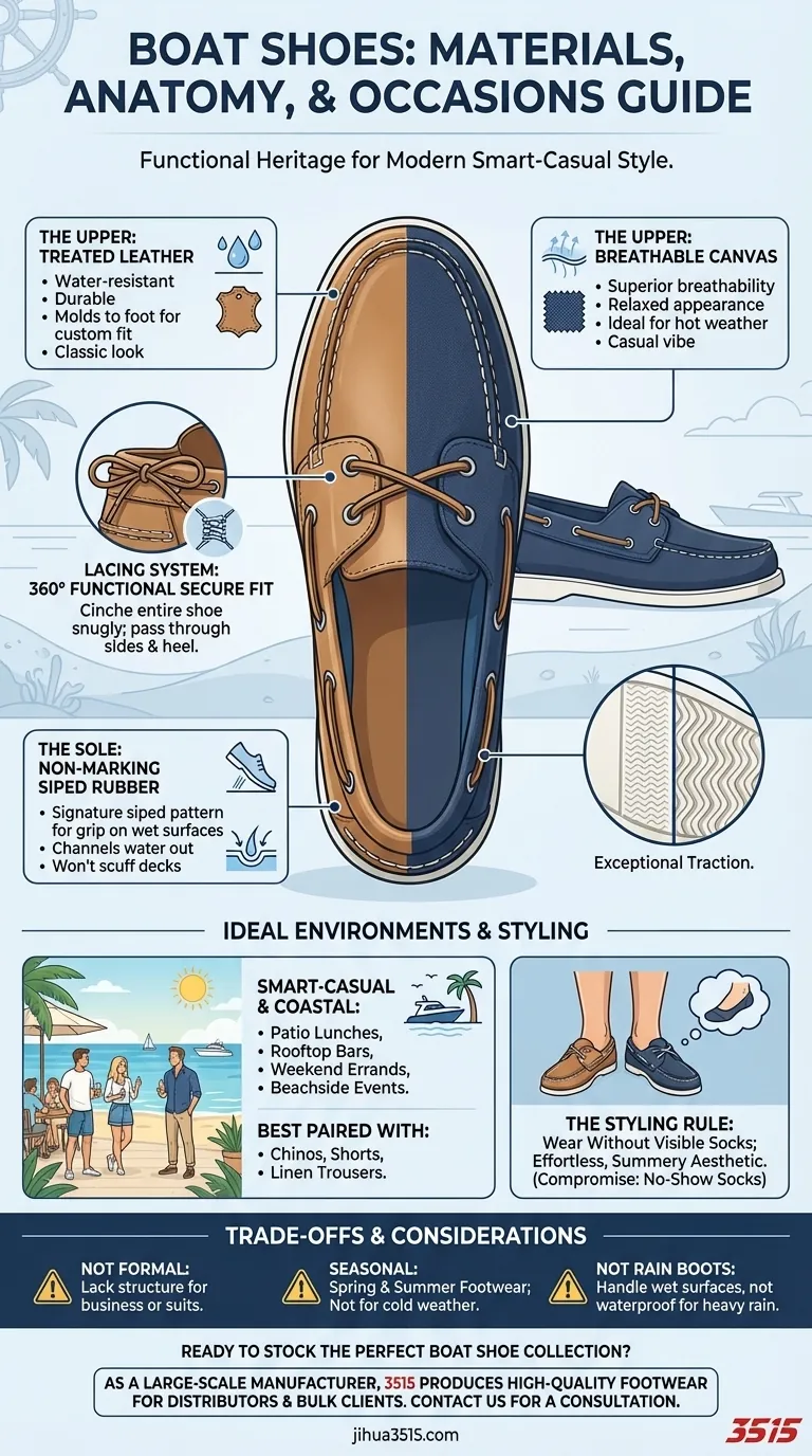 보트 슈즈는 일반적으로 무엇으로 만들어지며, 어디에 신을 수 있을까요? 스타일 & 기능 가이드 시각적 가이드