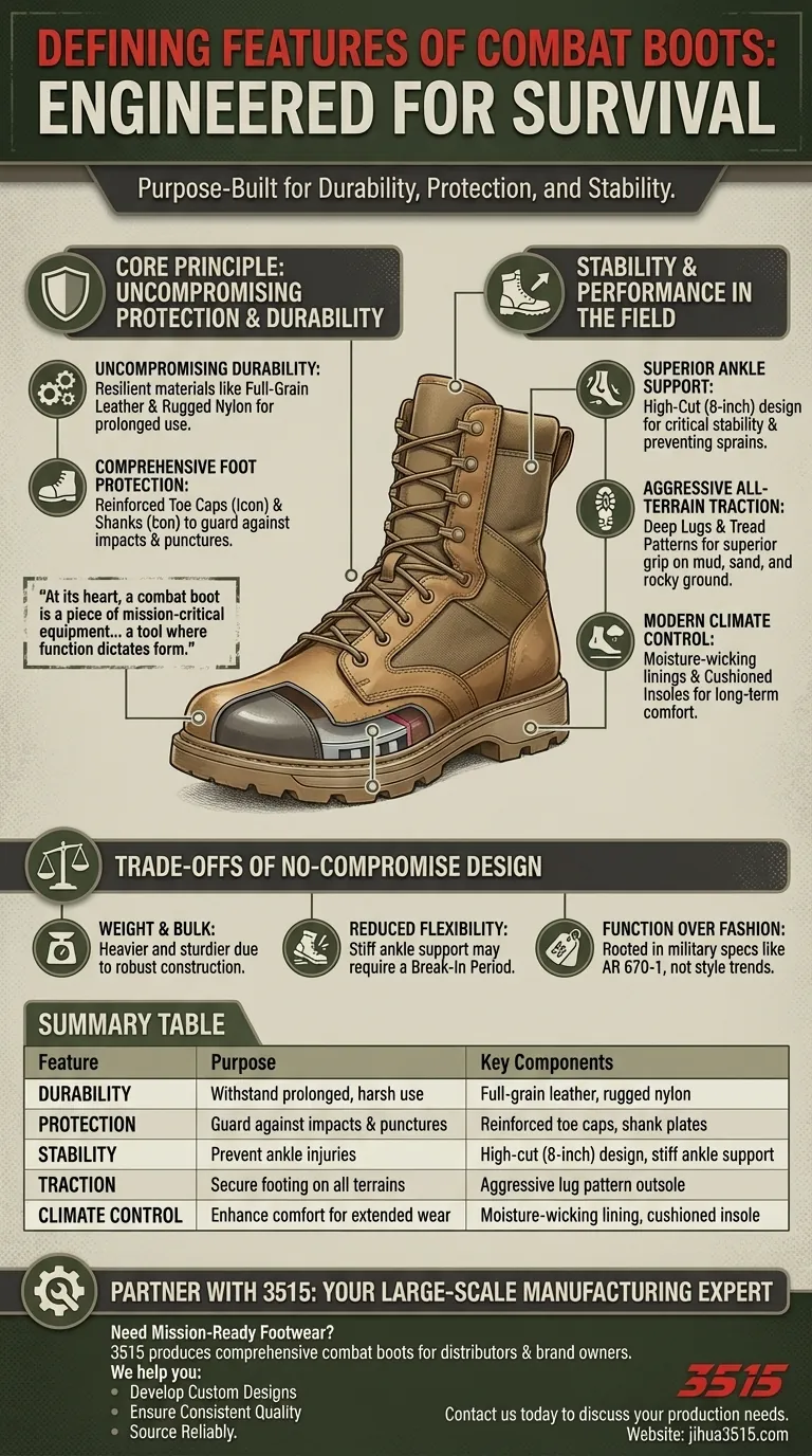 Quelles sont les caractéristiques distinctives des bottes de combat ? Durabilité et protection inégalées pour les environnements exigeants Guide Visuel