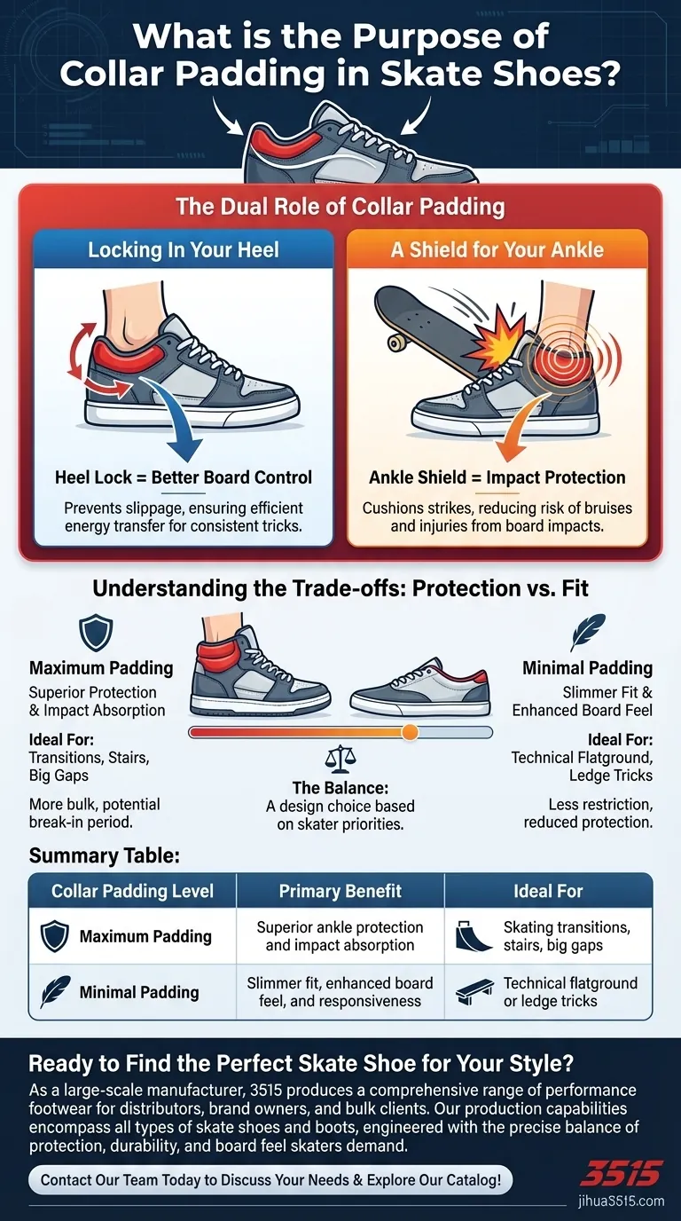 Quel est le but du rembourrage de col dans les chaussures de skate ? Sécurisez votre talon et protégez vos chevilles Guide Visuel