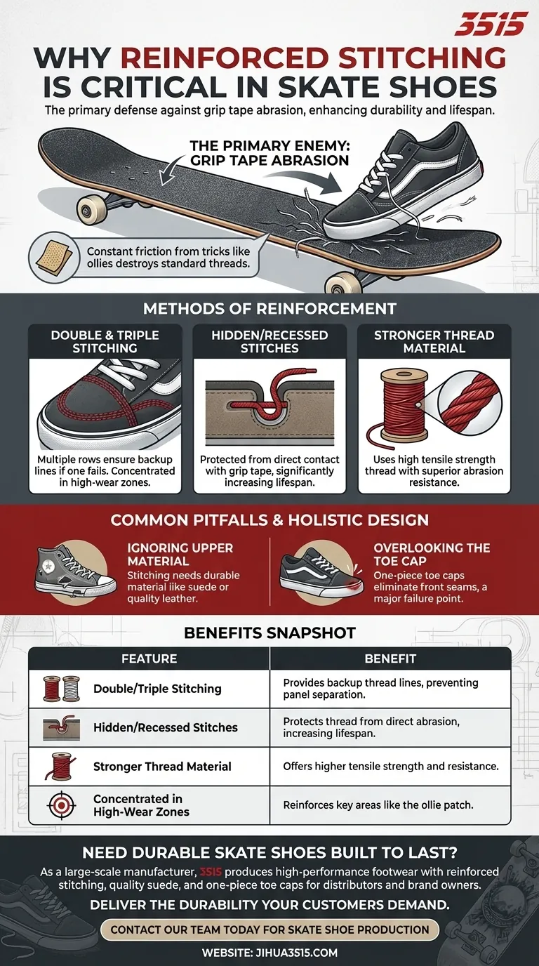 为什么加固缝线在滑板鞋中很重要？防止开裂和延长鞋子寿命 图解指南