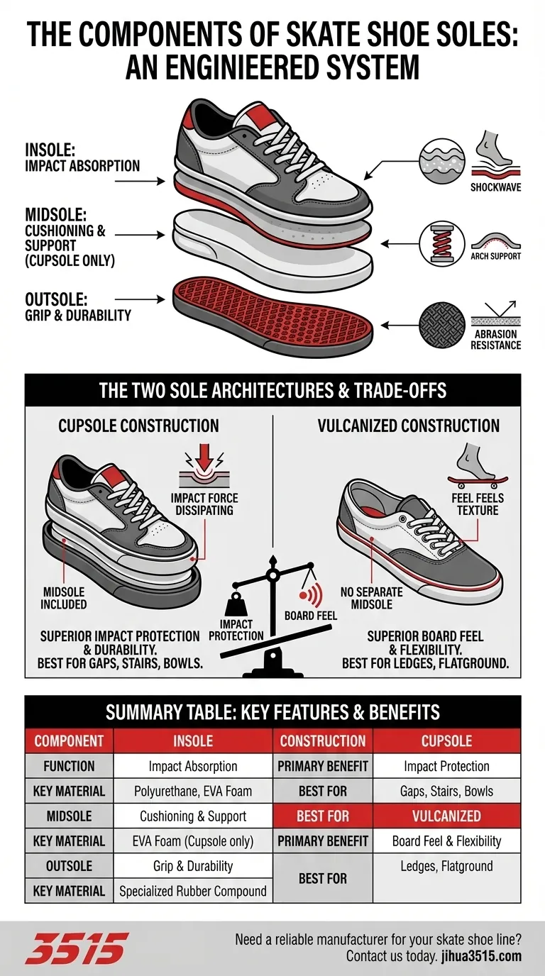 Quelles sont les composantes des semelles de chaussures de skate ? Explication de la semelle cupsole et vulcanisée Guide Visuel