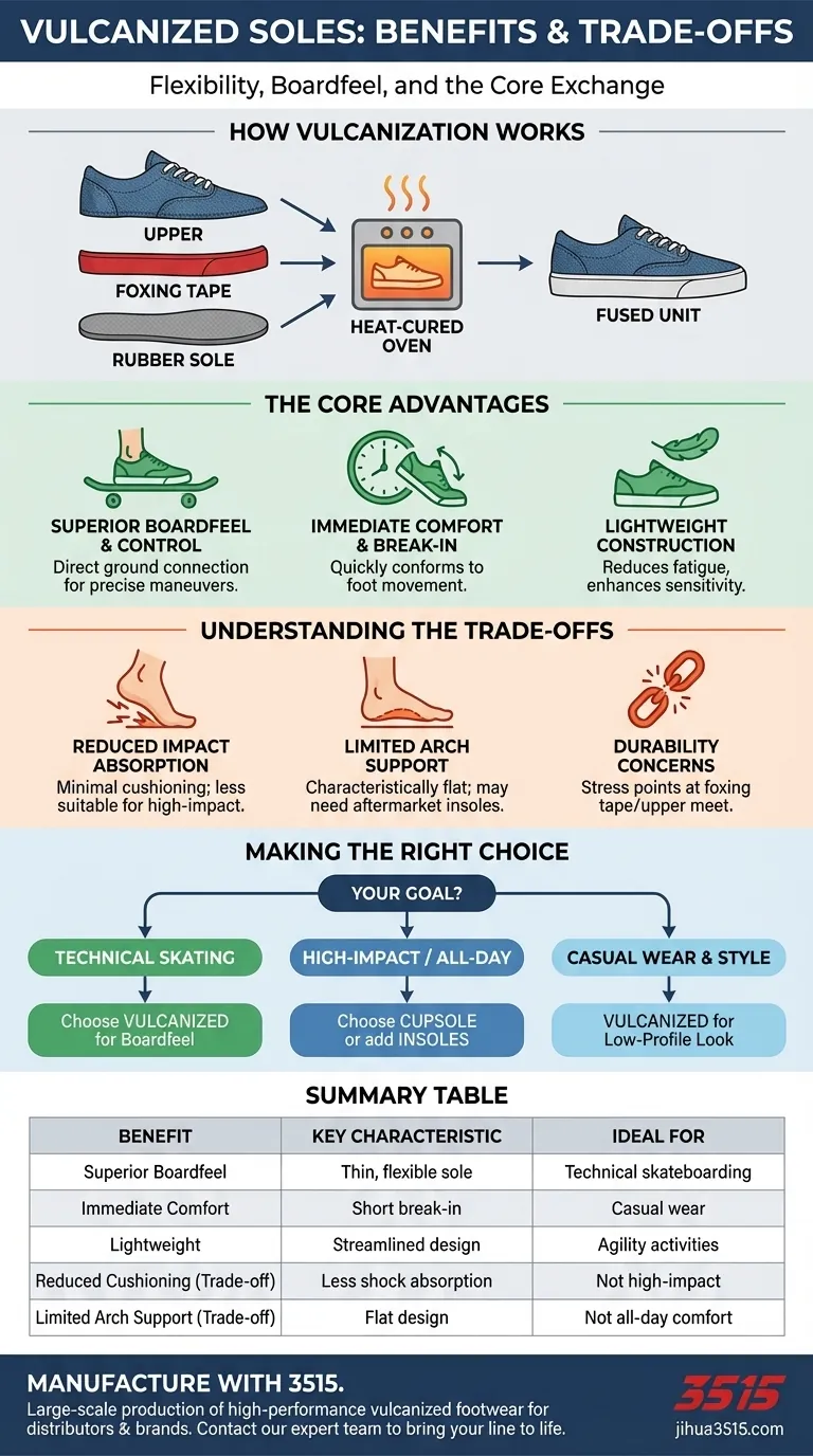 Quels sont les avantages des semelles vulcanisées ? Flexibilité et contrôle inégalés pour les skateurs Guide Visuel