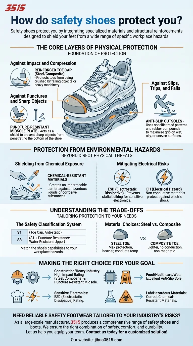 ¿Cómo te protegen los zapatos de seguridad? Una guía sobre las características esenciales de seguridad del calzado Guía Visual
