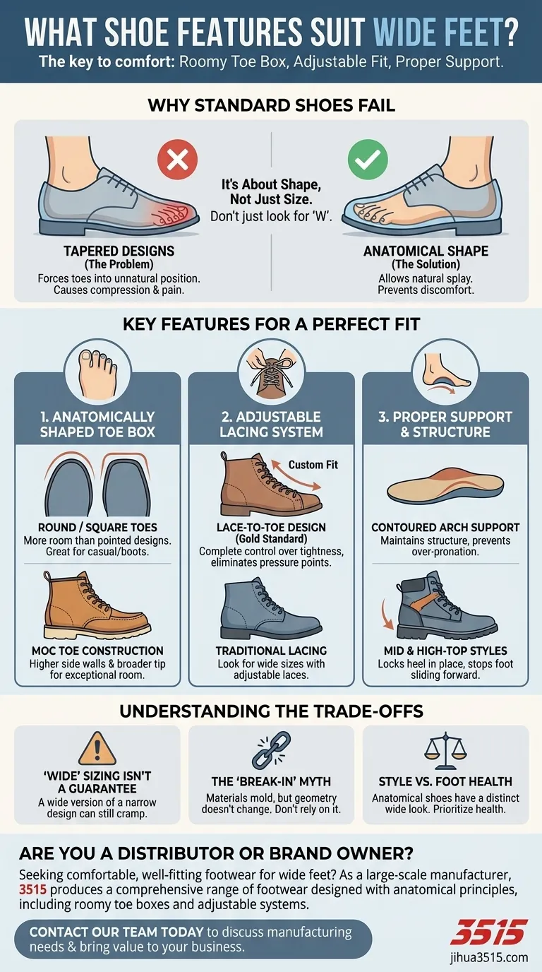 Какие особенности обуви подходят для широких стоп? Найдите длительный комфорт благодаря анатомическому дизайну Визуальное руководство