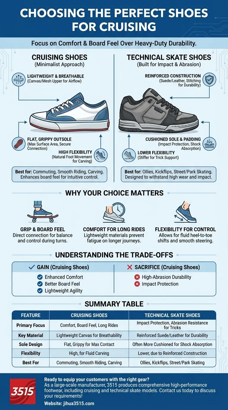 Quelles chaussures conviennent à la pratique du cruising ? Privilégier l'adhérence et le confort pour une glisse fluide Guide Visuel