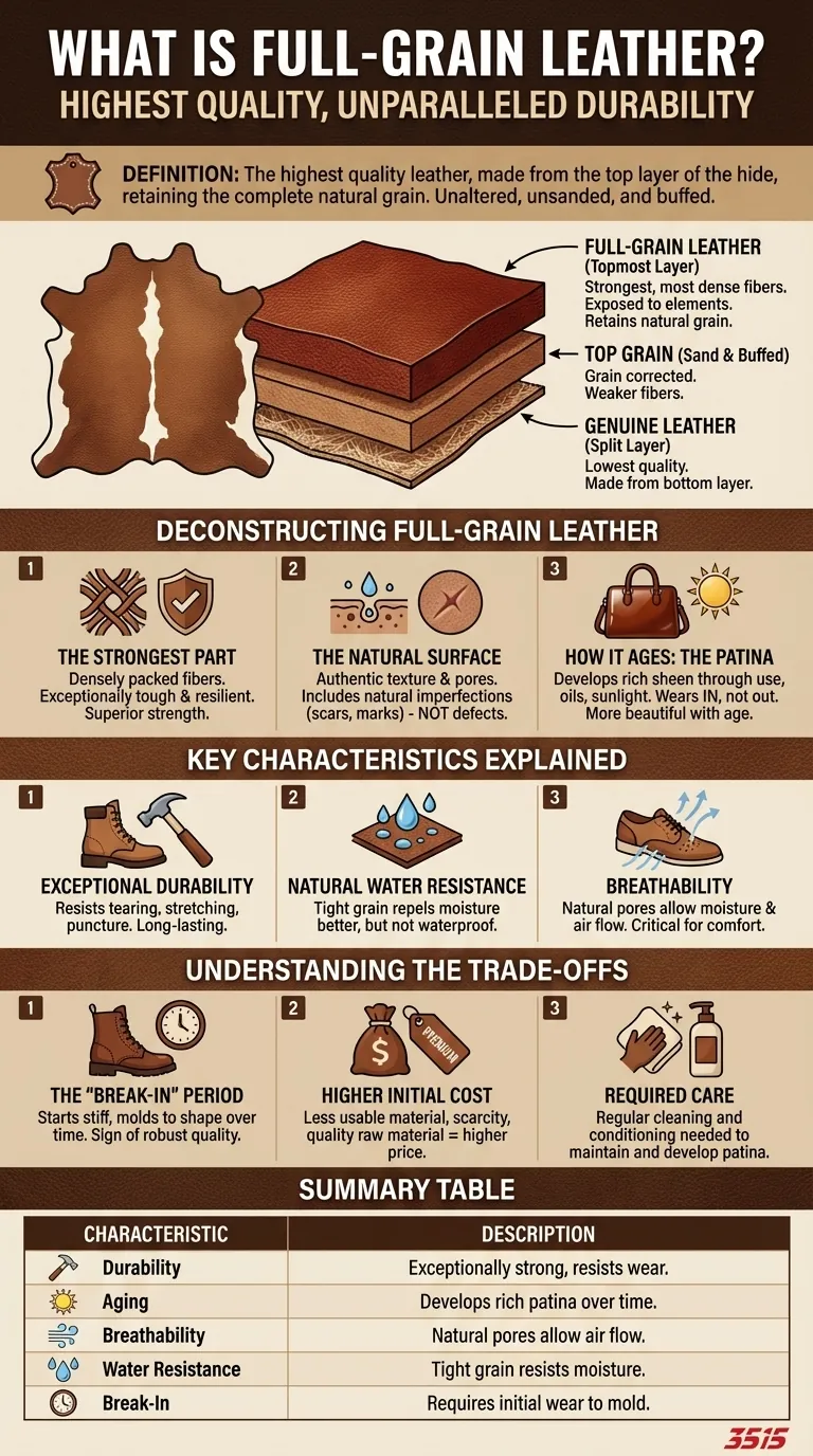 ¿Qué es el cuero de grano completo? Descubra lo último en durabilidad y pátina Guía Visual