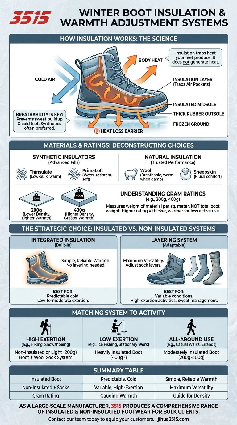 Qu'est-ce que l'isolation dans les bottes d'hiver ? Adaptez la chaleur à chaque randonnée avec le bon système. Guide Visuel