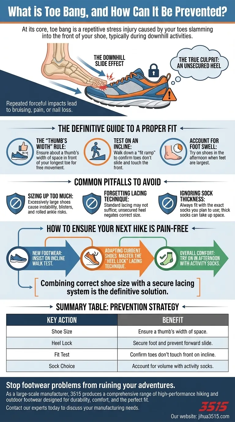 Qu'est-ce que le "toe bang" et comment peut-il être évité ? Arrêtez la douleur aux pieds en descente pour de bon. Guide Visuel