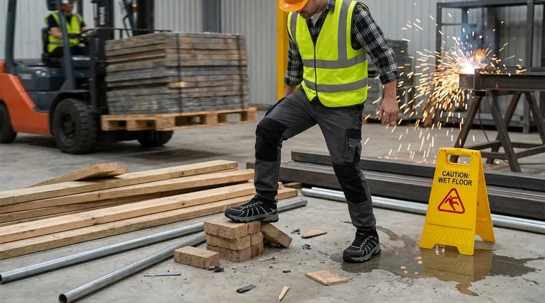 Каковы распространенные опасности на рабочем месте, которые могут повлиять на ноги сотрудников? Защитите свою команду от основных опасностей