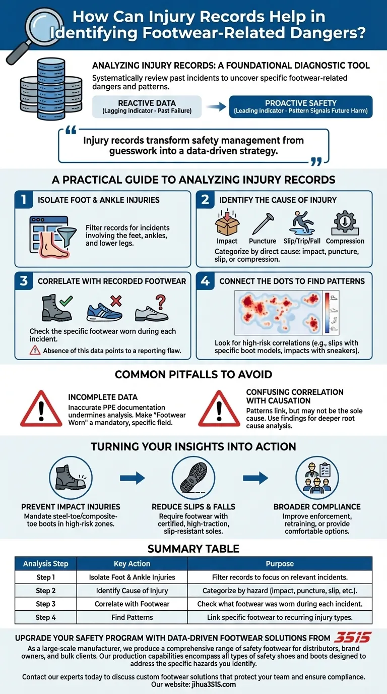 Wie können Verletzungsaufzeichnungen helfen, schuhbedingte Gefahren zu identifizieren? Verwandeln Sie Daten in proaktive Sicherheit Visuelle Anleitung