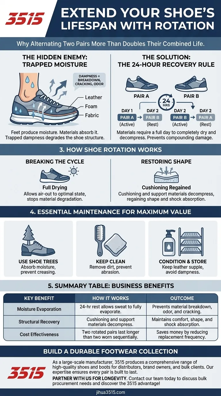 Comment le port de deux paires de chaussures peut-il prolonger leur durée de vie ? Le secret simple pour doubler la durabilité des chaussures Guide Visuel