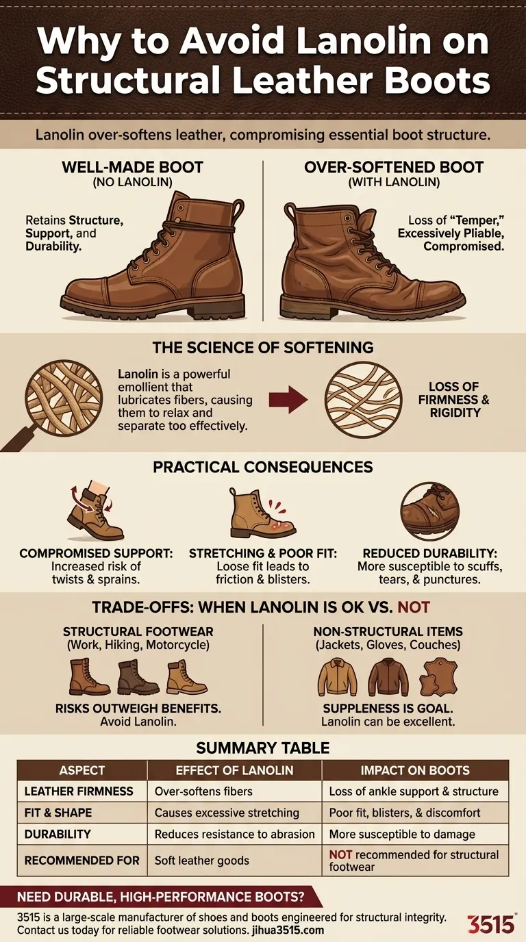 Pourquoi devriez-vous éviter d'utiliser des produits à base de lanoline sur des bottes en cuir ? Préserver la structure et la durabilité des bottes Guide Visuel