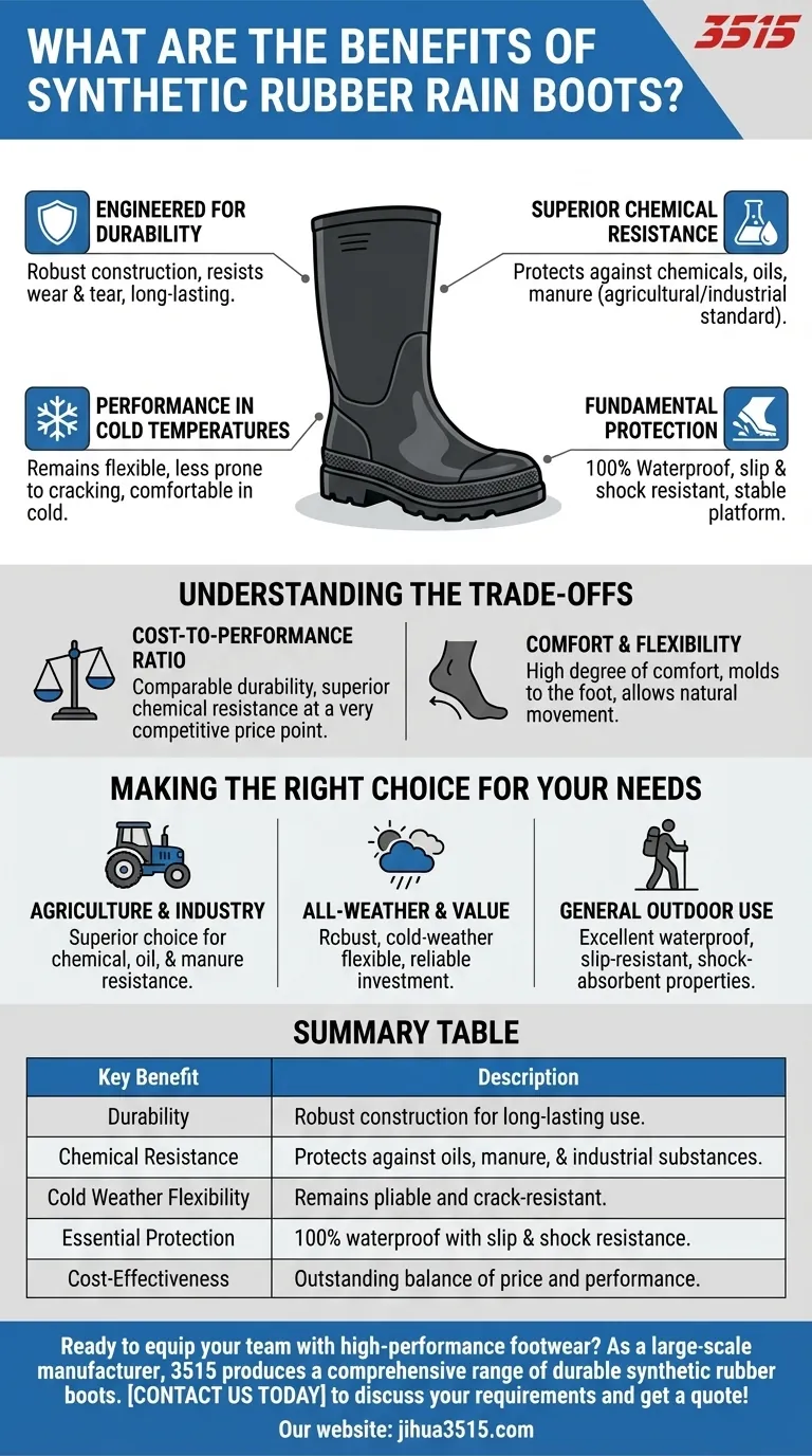 Quels sont les avantages des bottes de pluie en caoutchouc synthétique ? Durabilité supérieure et résistance aux produits chimiques Guide Visuel