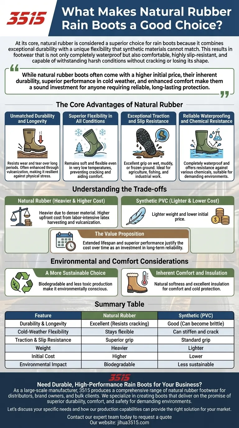 Qu'est-ce qui fait des bottes de pluie en caoutchouc naturel un bon choix ? Durabilité imbattable et performance par temps froid Guide Visuel