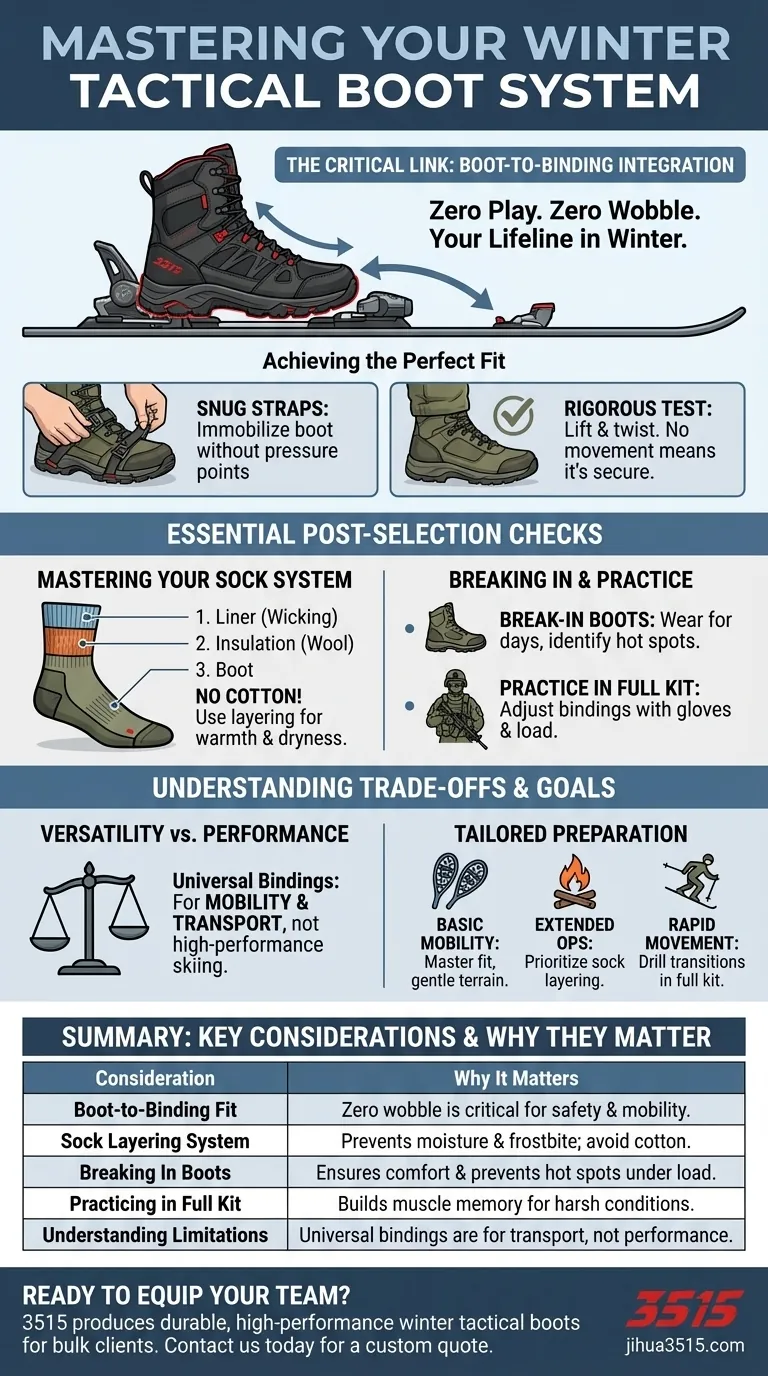 Que faut-il prendre en compte une fois la bonne botte tactique d'hiver sélectionnée ? Assurer une intégration parfaite pour le succès de la mission Guide Visuel
