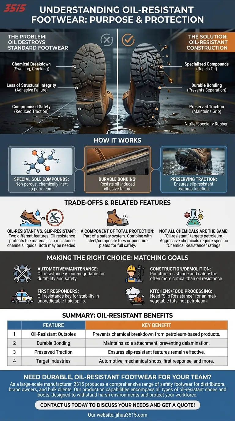 ¿Para qué están diseñados los zapatos y botas resistentes al aceite? Proteja su calzado contra daños por aceite Guía Visual