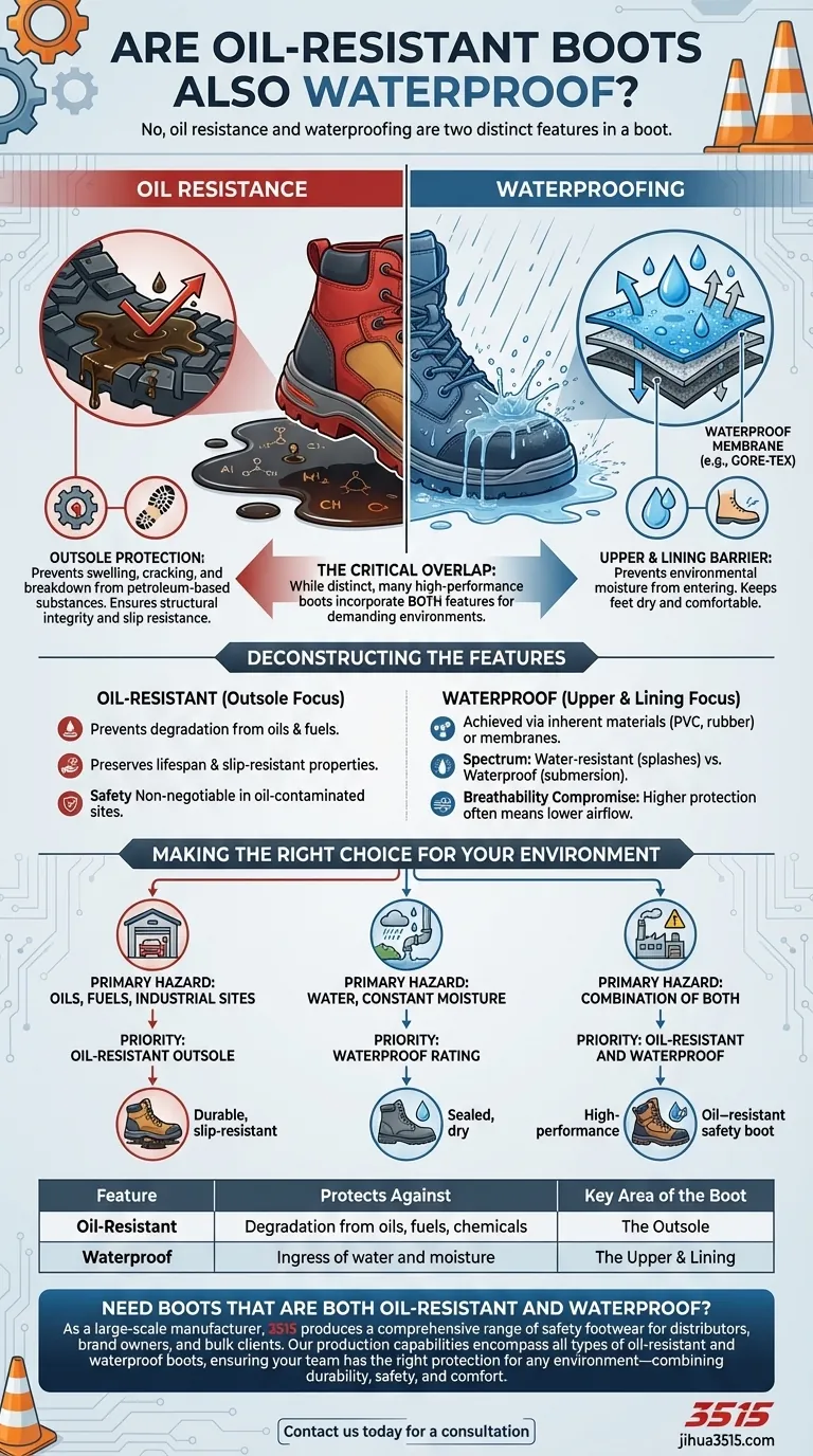 Les bottes résistantes à l'huile sont-elles également imperméables ? Ne confondez pas ces deux caractéristiques de sécurité essentielles Guide Visuel